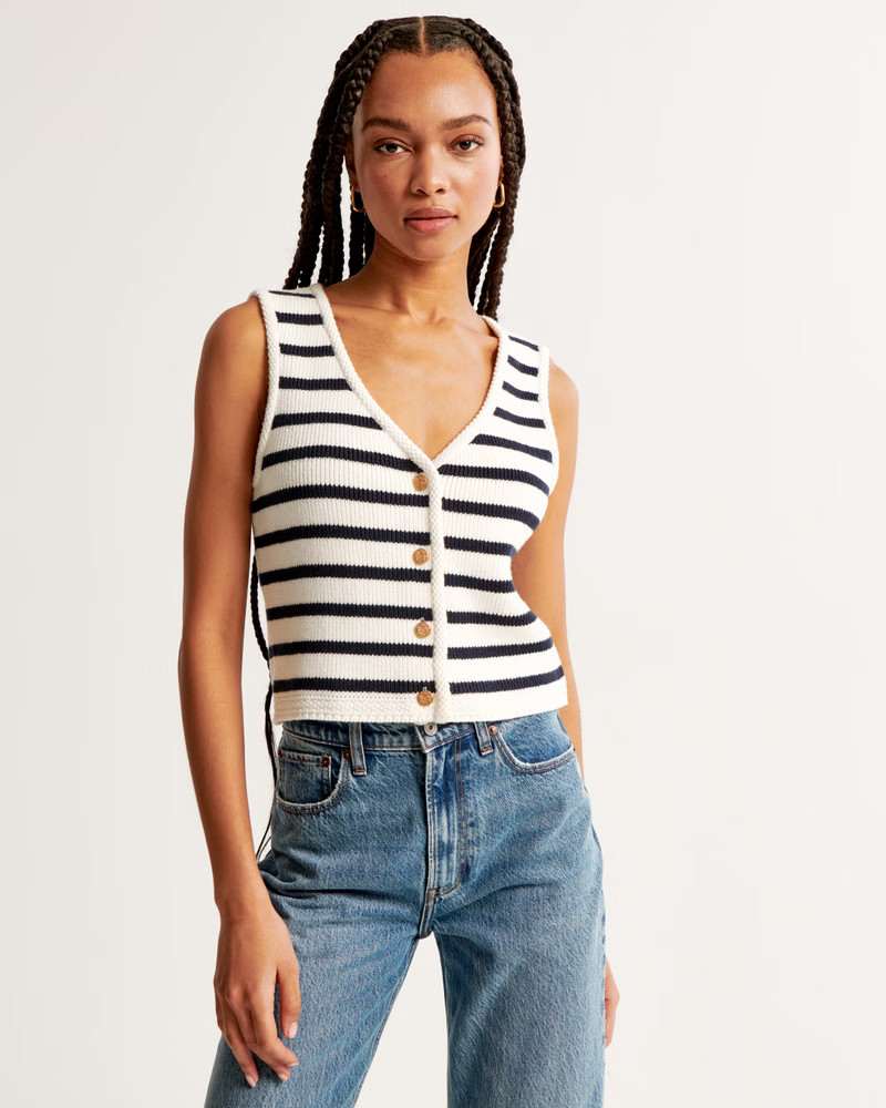 Women's Button-Up Sweater Vest | Women's Tops | Abercrombie.com | Abercrombie & Fitch (US)