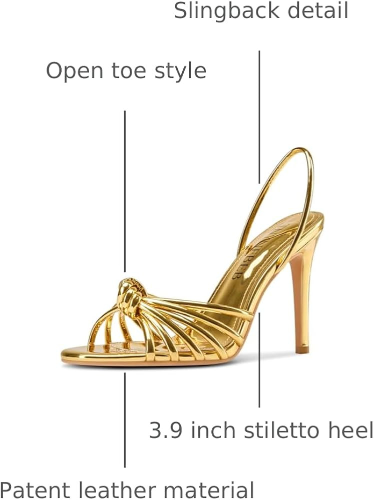 TNYNFBEB Womens Stiletto High Heel Open Toe Sandals Slingback Slip-on Prom Wedding Dress Basic Cl... | Amazon (US)