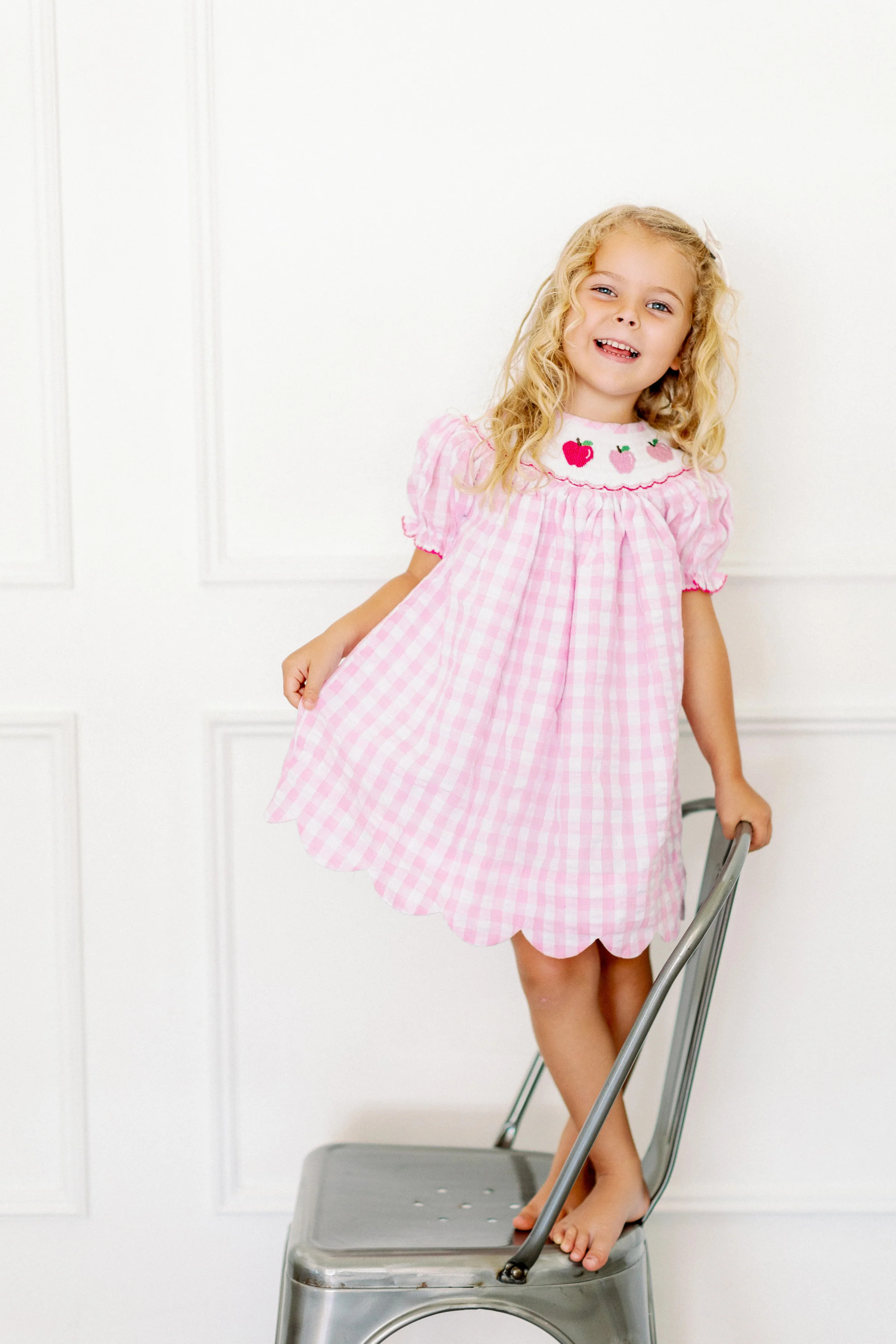 Pink Apple Dress | Poppy Kids Co
