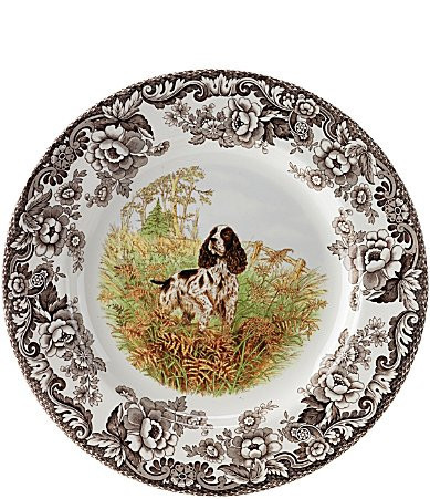 Spode Festive Fall Collection Woodland Hunting Dogs Spaniel Dinner Plate - White/Brown | Dillard's