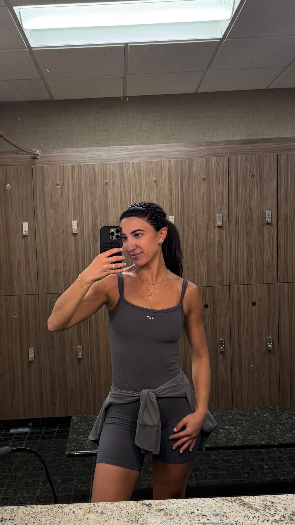 437 onesie 
Wearing size Small 

#LTKPetite #LTKActive
