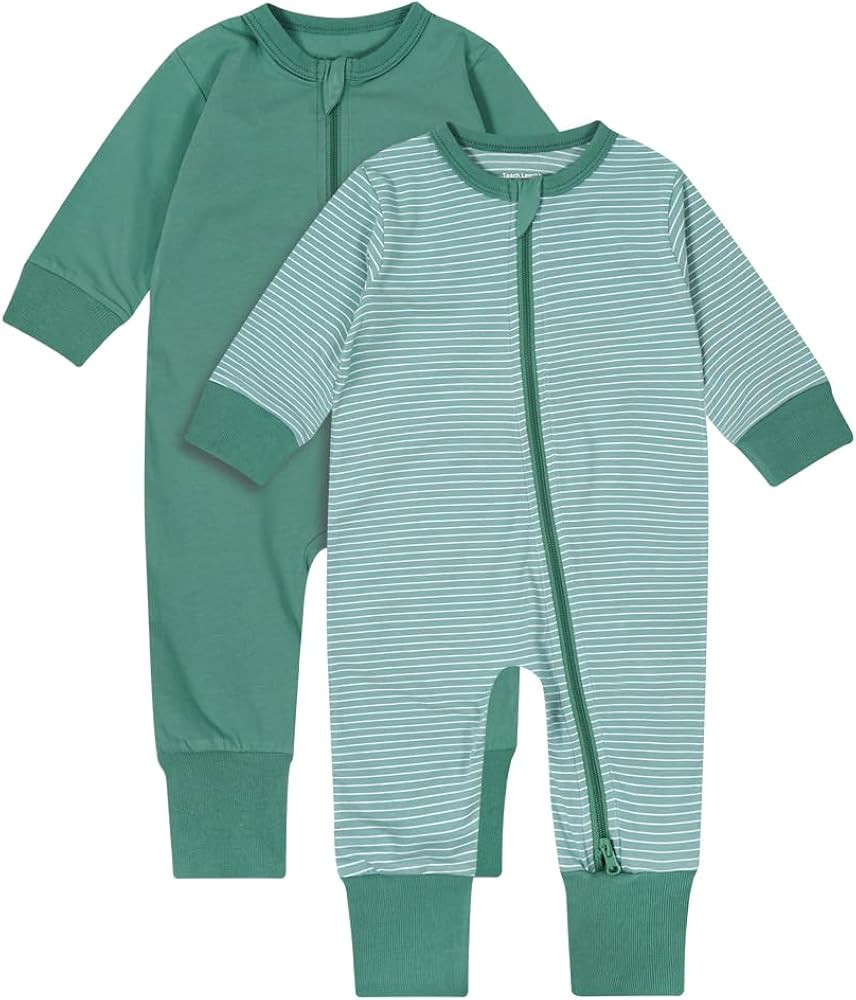Teach Leanbh Baby Boys Girls 2-Pack Footless Pajamas Cotton 2 Way Zipper Long Sleeve Romper Jumps... | Amazon (US)