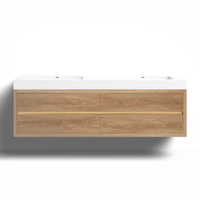 Vali 72" Wall-Mounted Double Bathroom Vanity Set | Wayfair North America