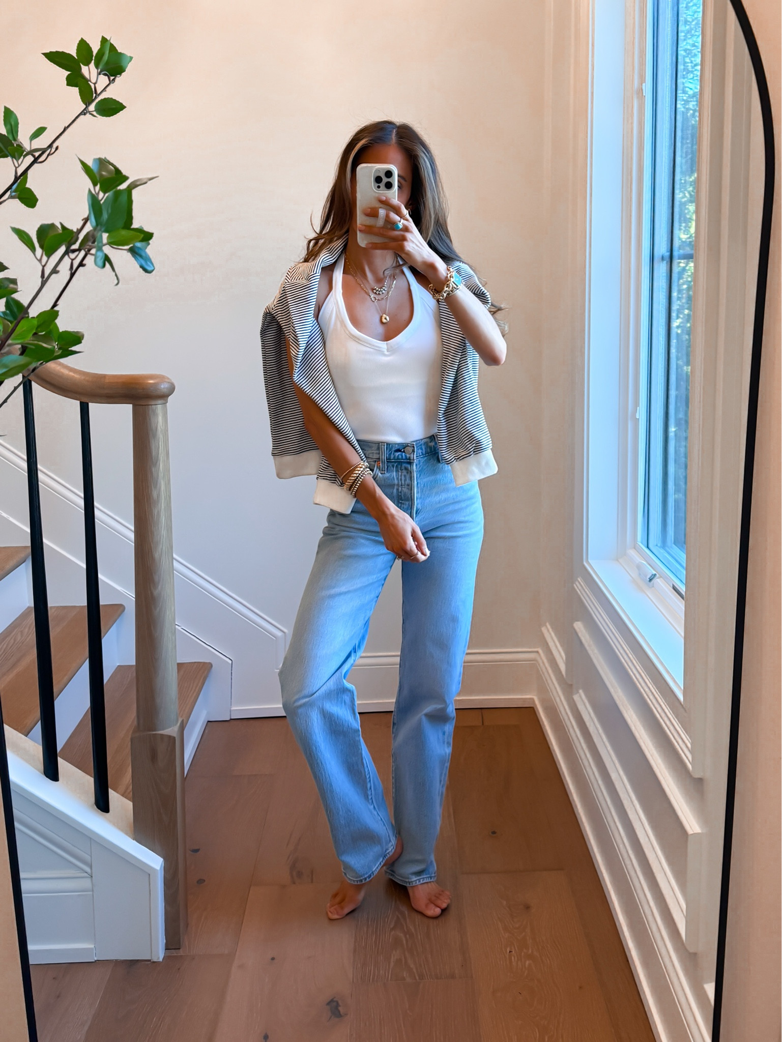 Halter tank has a built in bra! Fits true to size. 

#LTKFindsUnder50 #LTKFindsUnder100

#LTKootd