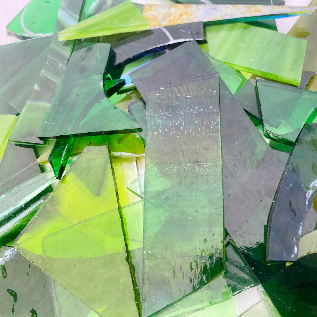Green Stained Glass Pieces 500g / Mosaic Supplies Glass for Mosaics Art Stain Glass Offcuts Art C... | Etsy (US)