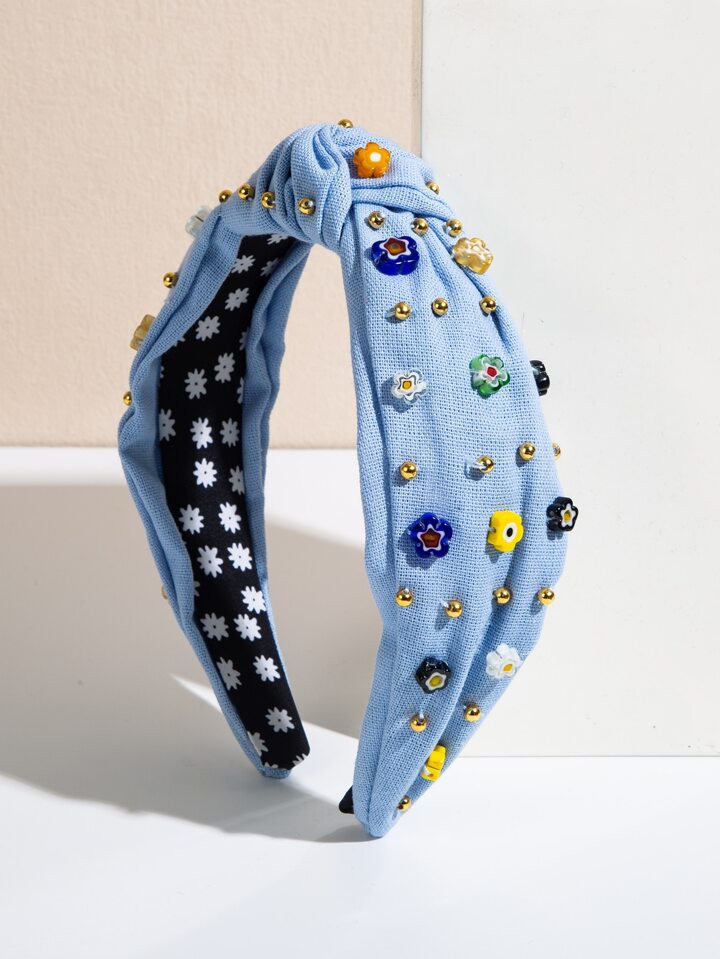 1pc Cloth & Plastic Flower Decorated Hair Hoop | SHEIN