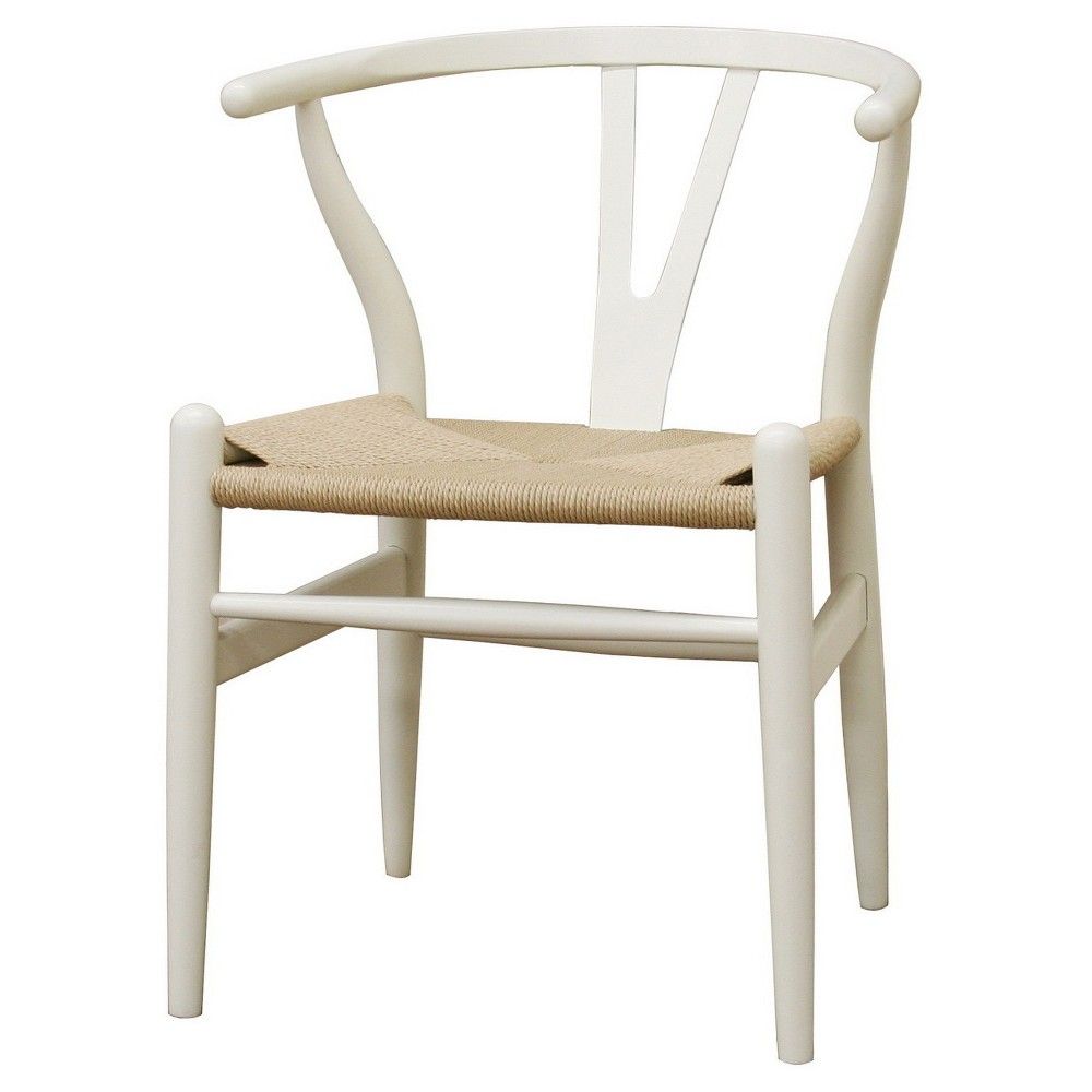 Wishbone Wood Y Chair Ivory Wood - Baxton Studio, Adult Unisex, White | Target