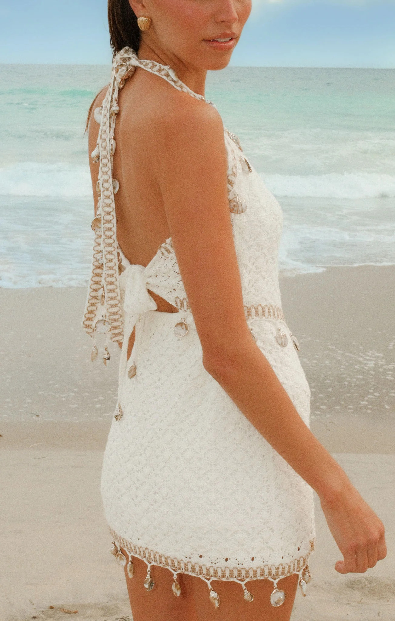 Beachside Mini Dress ~ White Shell Crochet | Show Me Your Mumu