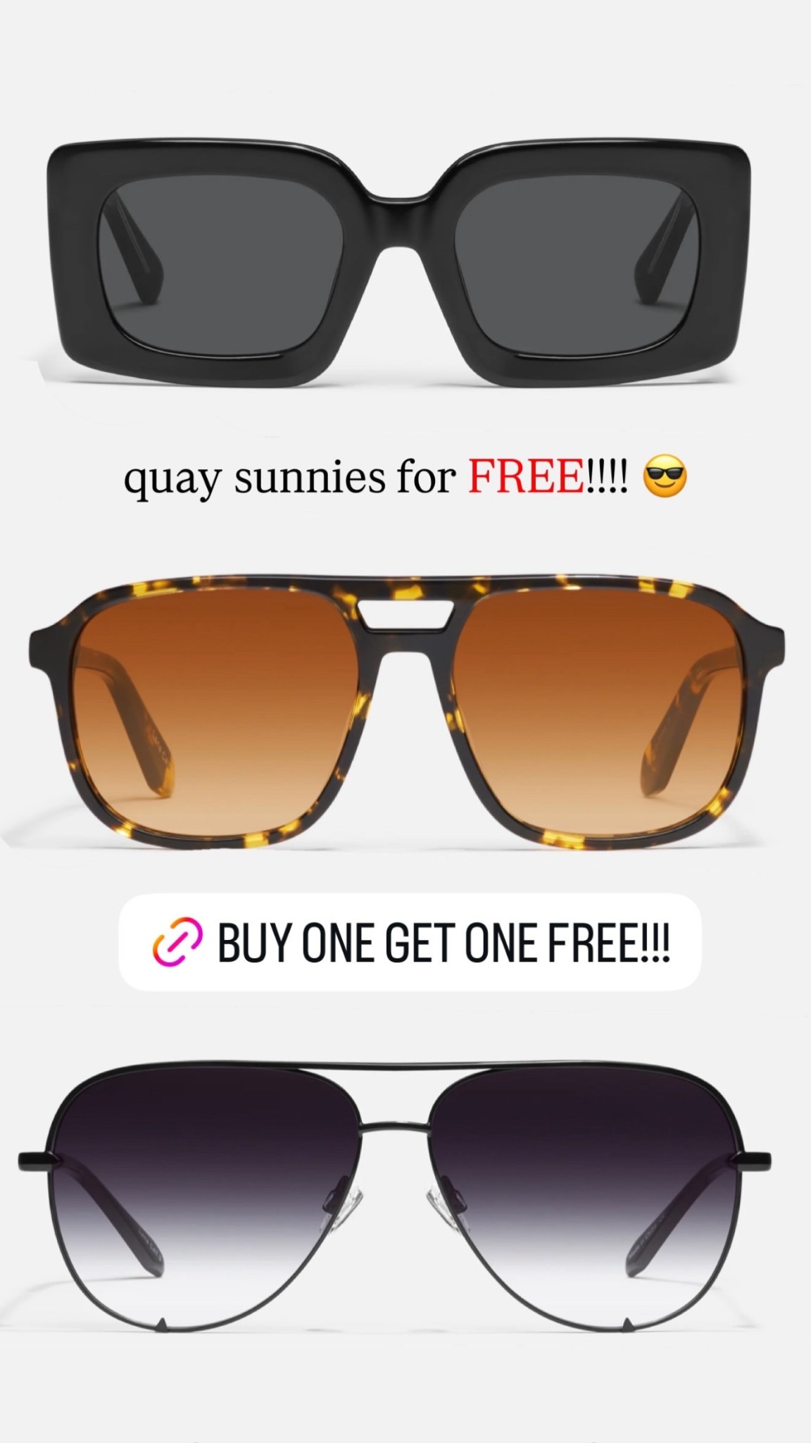 Quay sunglasses buy one get one free!!! 