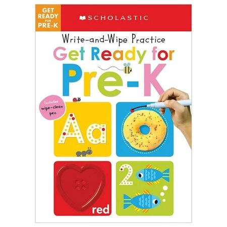 Scholastic Early Learners: Get Ready for Pre-K Write and Wipe Practice (Board Book) | Walmart (US)