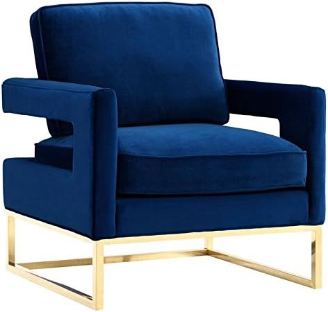 TOV Furniture The Avery Collection Modern Style Living Room Den Leather Upholstered Armchair with... | Amazon (US)