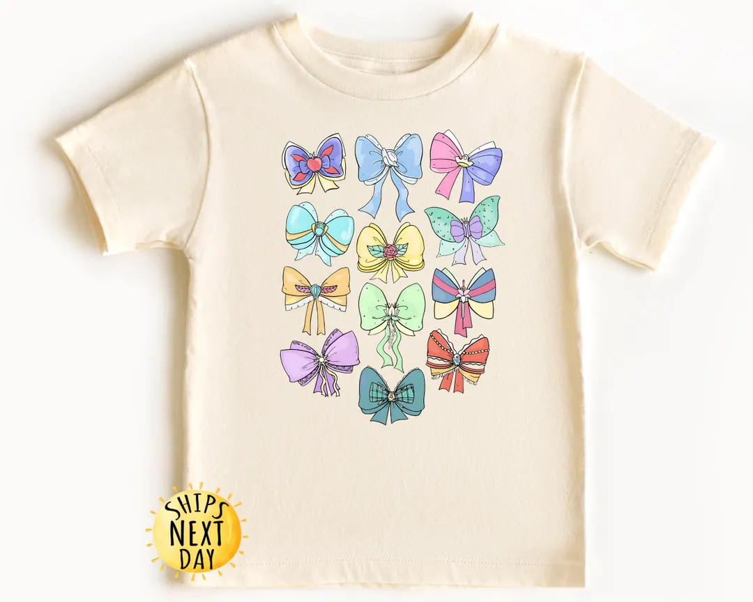 Disney Princess Coquette Bow Shirt, Princess Pastel Colors Bow Toddler Shirt, Princess Squad Gift... | Etsy (US)