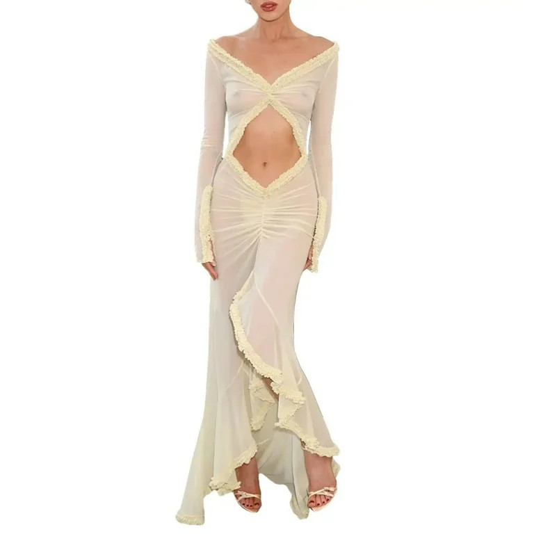 CHUNTIAN new style French high-end temperament slim sexy navel-baring floor-length dress elegant ... | Walmart (US)