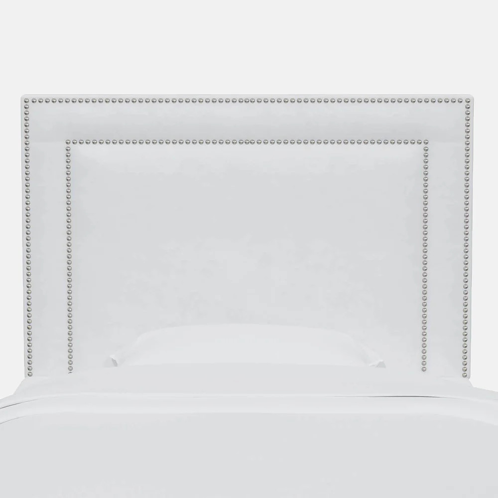 Kimberly Faux Leather Studded Headboard | Dorm Essentials - White / Twin - Dormify | Dormify
