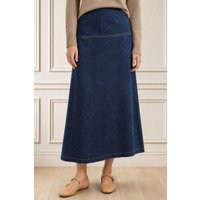 Aspiga, Ethical Ladies Dropped Waist Denim Skirt, Indigo, Autumn Style | XXL/18 - (UK 18/US 14/EU 46) | Aspiga US