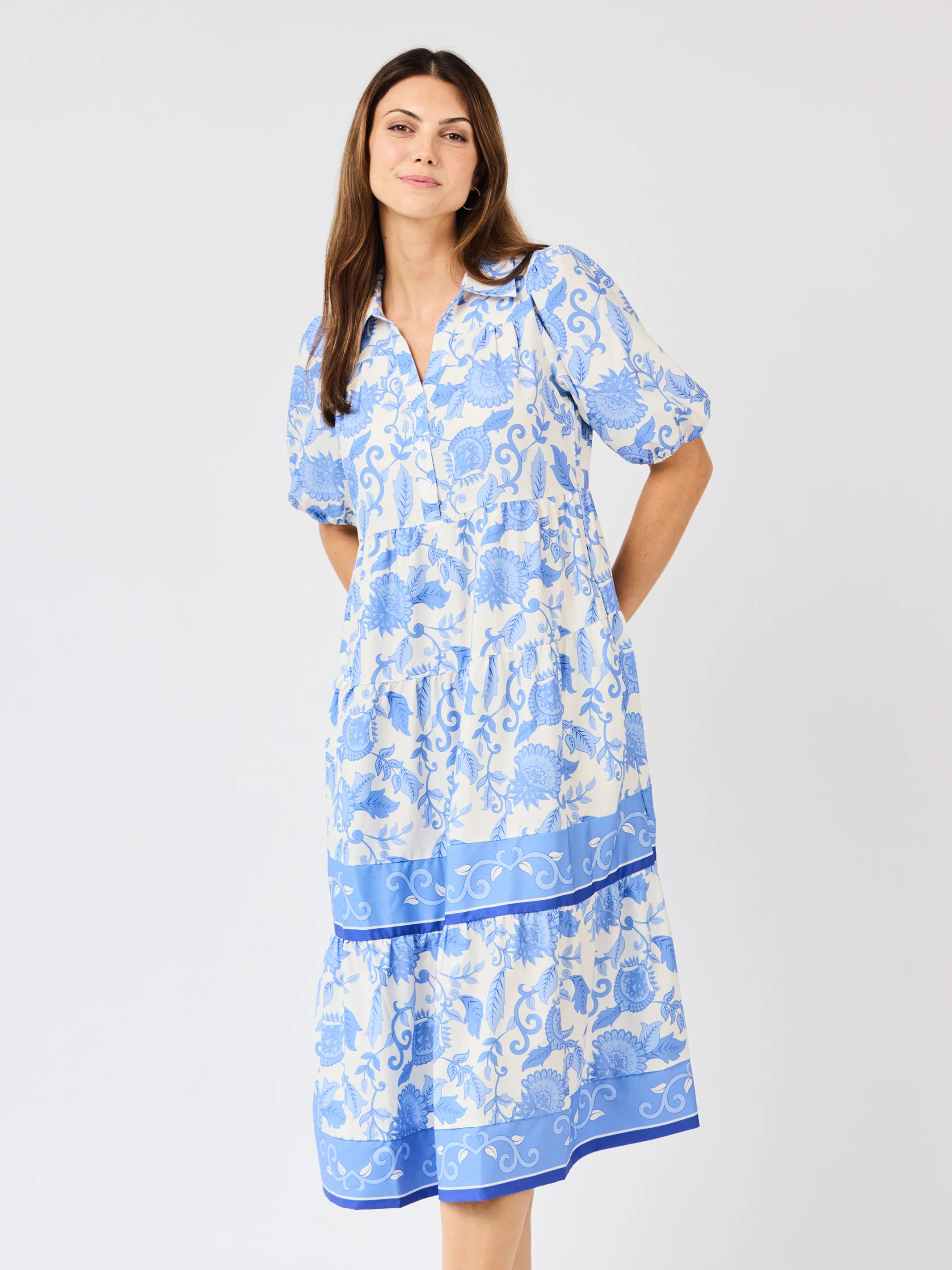 Eloise Dress | Porcelain Vines Blue | Mary Square