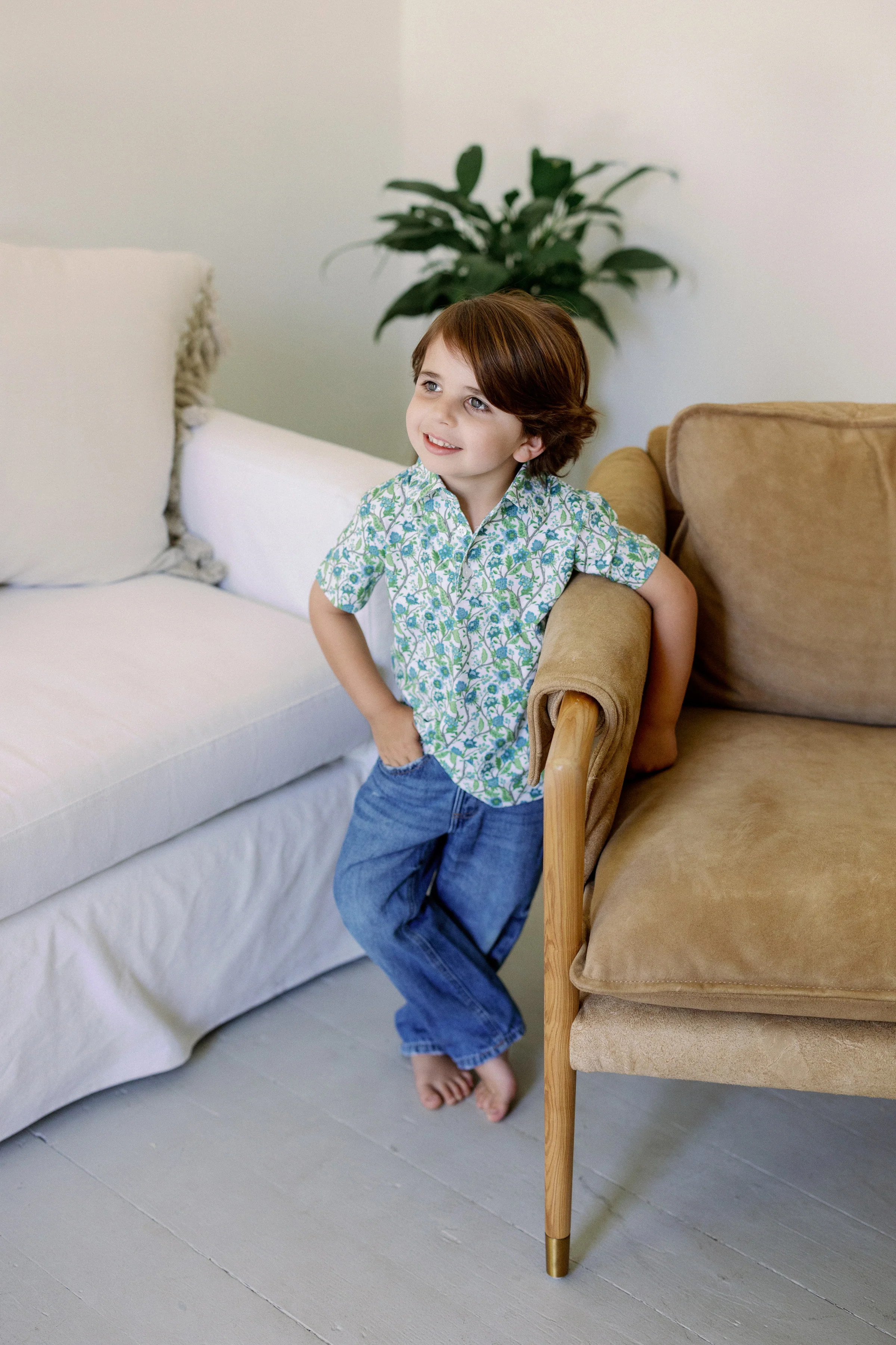 Cam Floral Boys' Polo | Poppy Kids Co