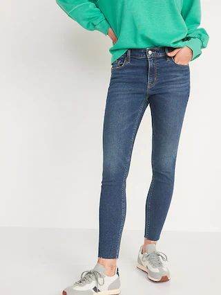 Mid-Rise Rockstar Super-Skinny Cut-Off Jeans for Women | Old Navy (US)