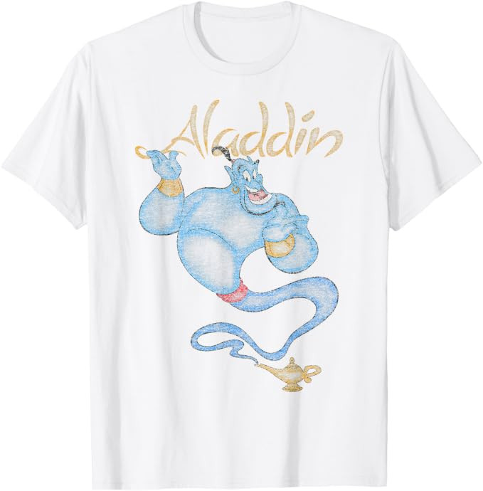 Disney Aladdin Distressed Genie Floating T-Shirt | Amazon (US)