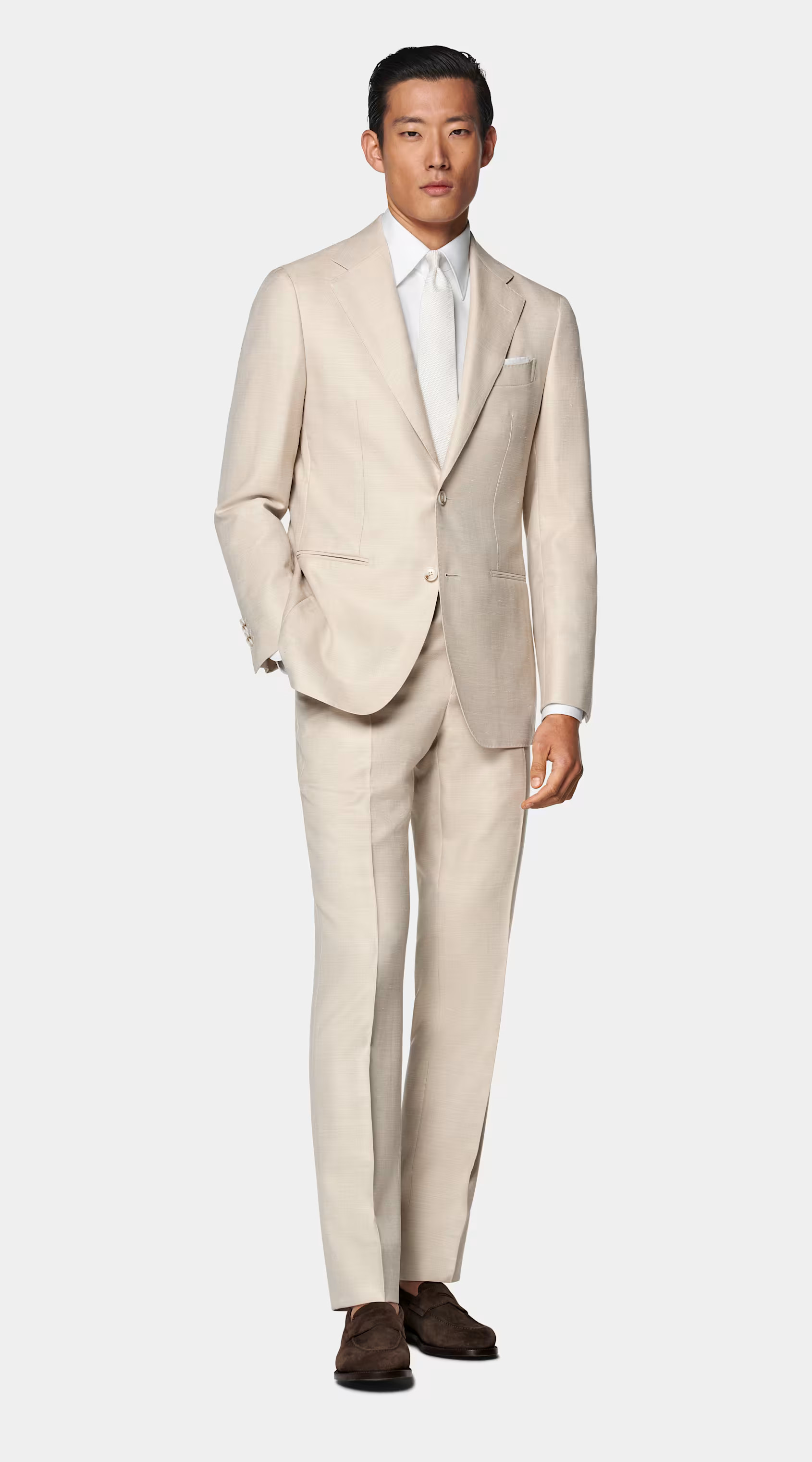 Sand Herringbone Tailored Fit Havana Suit | Suitsupply (US)