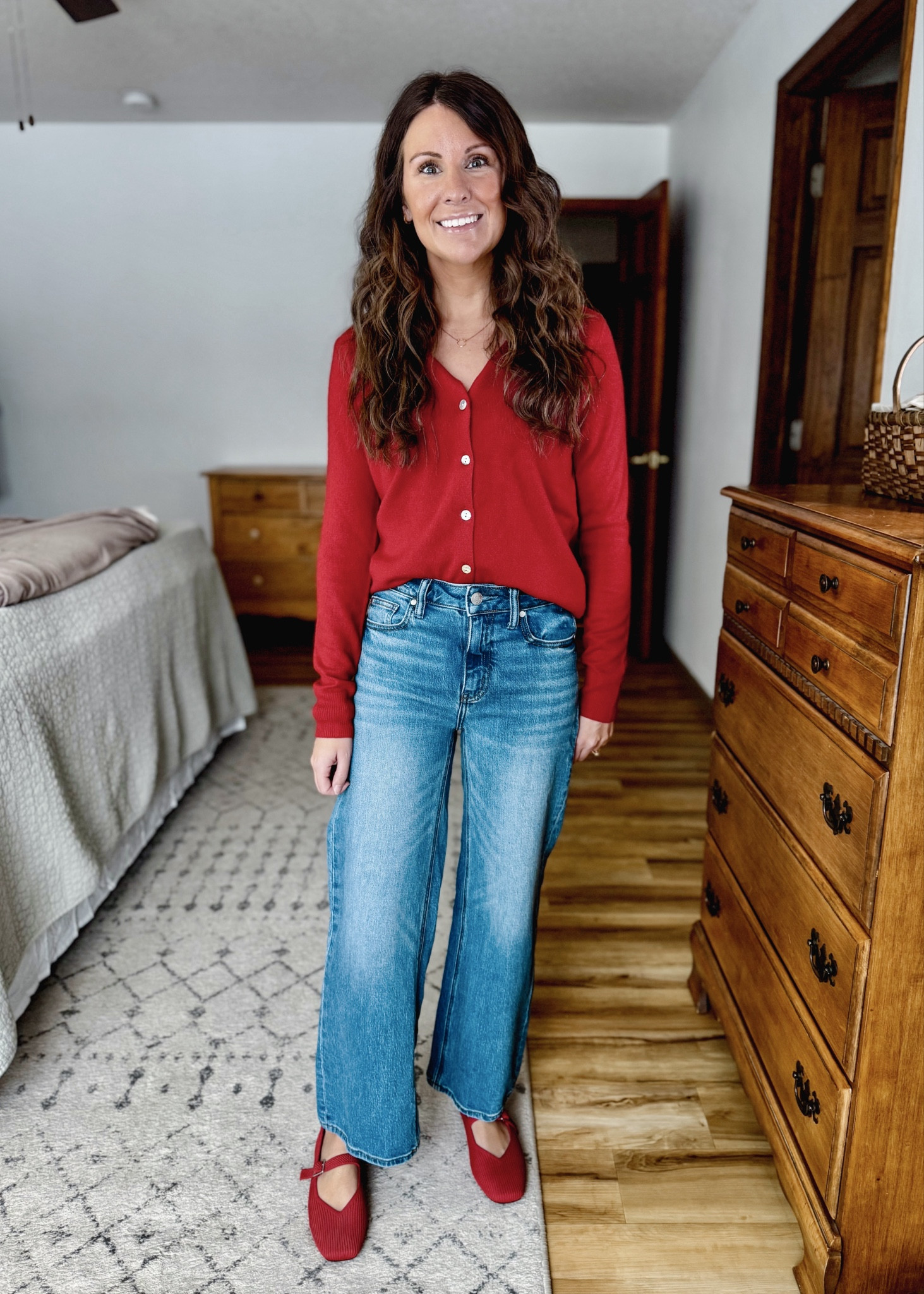 use INFG-25MARISSA10  for 10% off your first order from Quince (new customers only!)

size 24 in the 26” inseam in these jeans (Bella stretch relaxed straight) and size xs in my red cashmere cardigan (also linked more affordable options). My shoes are size 6.5 and I also linked a more affordable pair.
 
#quincedenim #quincetryon #cashmeresweater #cottonsweater #cashmerecardigan #cottoncardigan #quincesweater 

#LTKPetite #LTKHoliday #LTKFindsUnder100
