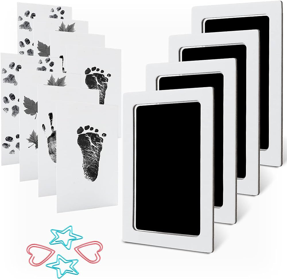 MengNi Baby Footprint Kit Hand Footprint Kit Dog Paw Print Kit Clean Touch Ink Pad Inkless Hand a... | Amazon (US)