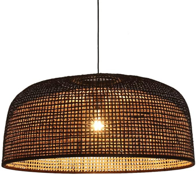Wicker Bamboo Lamp Shade Handmade Pendant Light Southeast Asia Restaurant Rattan Ceiling Light Mo... | Amazon (US)