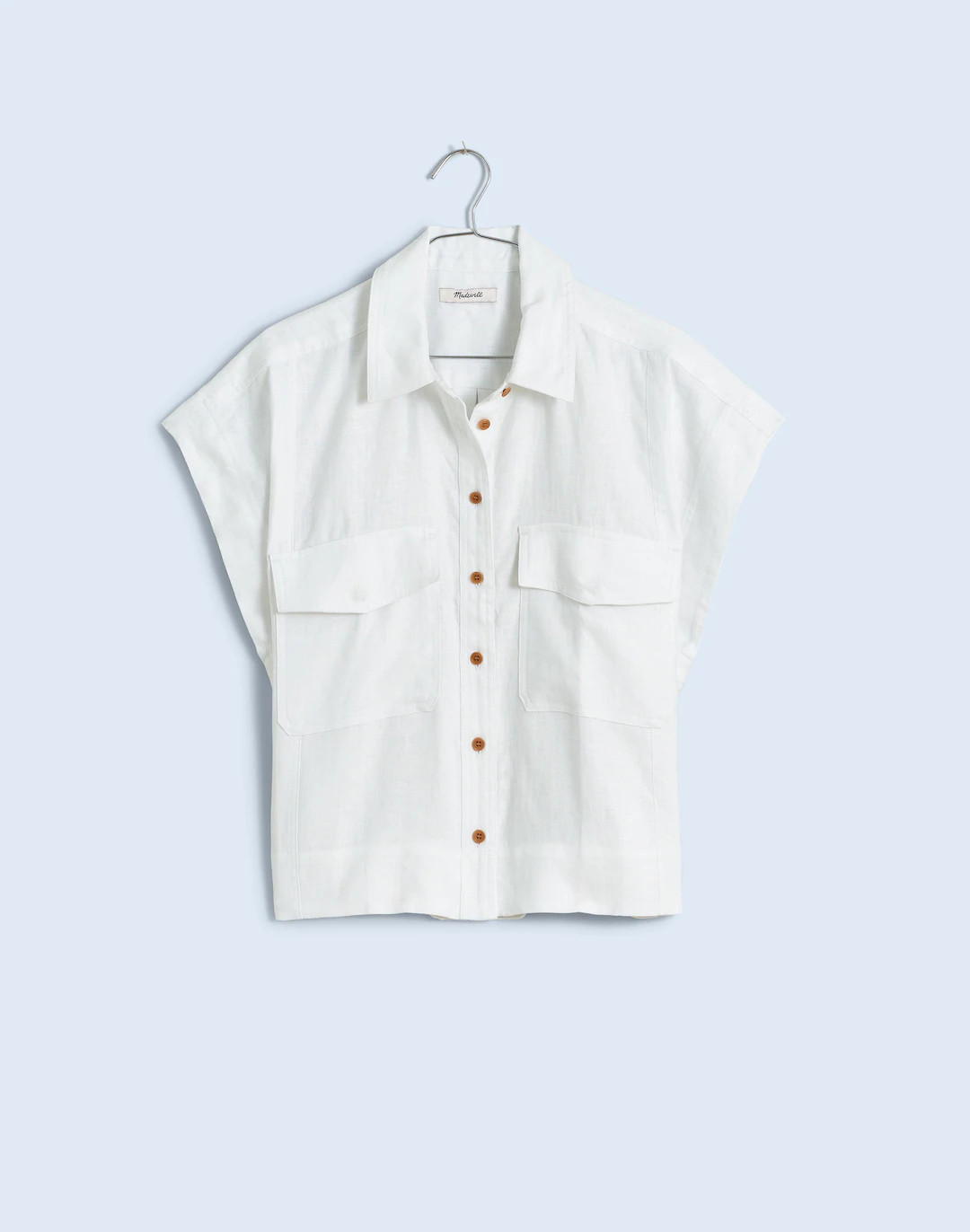 Flap-Pocket Button-Up Shirt in 100% Linen | Madewell