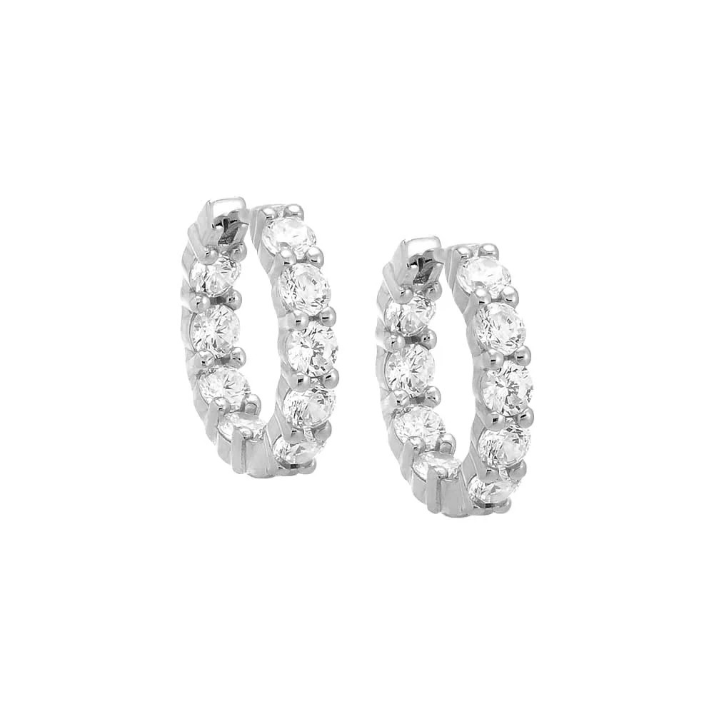 Mini CZ Tennis Huggie Earring | Adina Eden