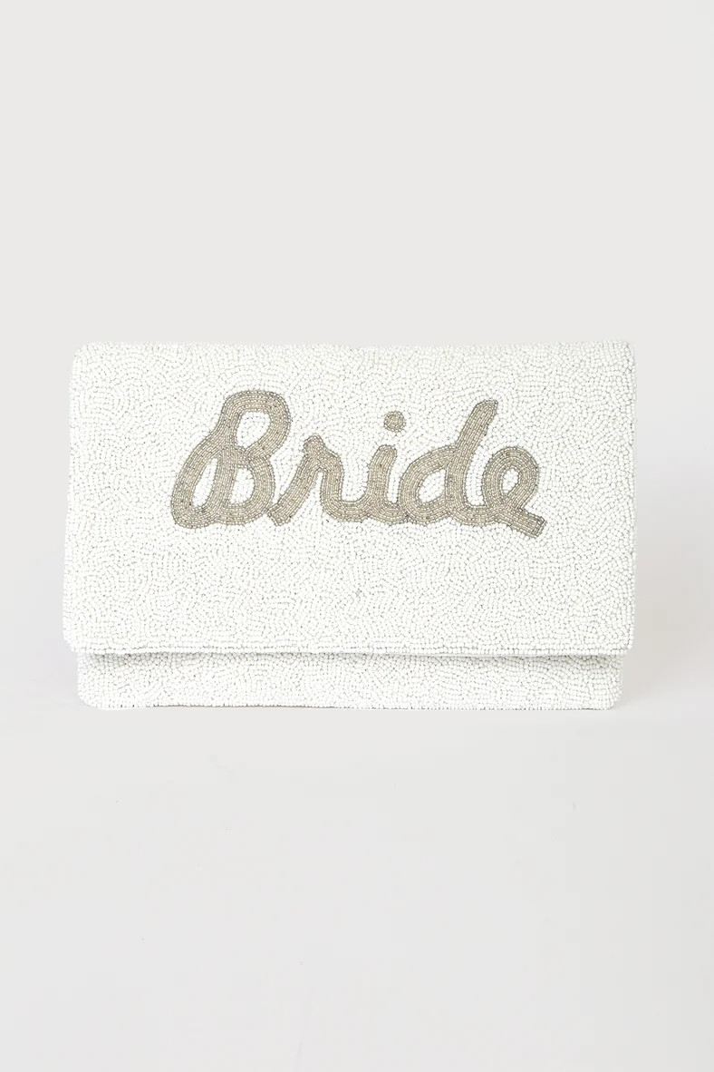 Bride To Bead White & Silver Beaded Clutch | Lulus (US)