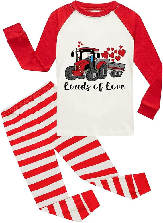 Little Boys Pajamas 2 Pieces Long Set 100% Cotton Sleepwear Kids Excavator Pjs Toddler Winter Clo... | Amazon (US)