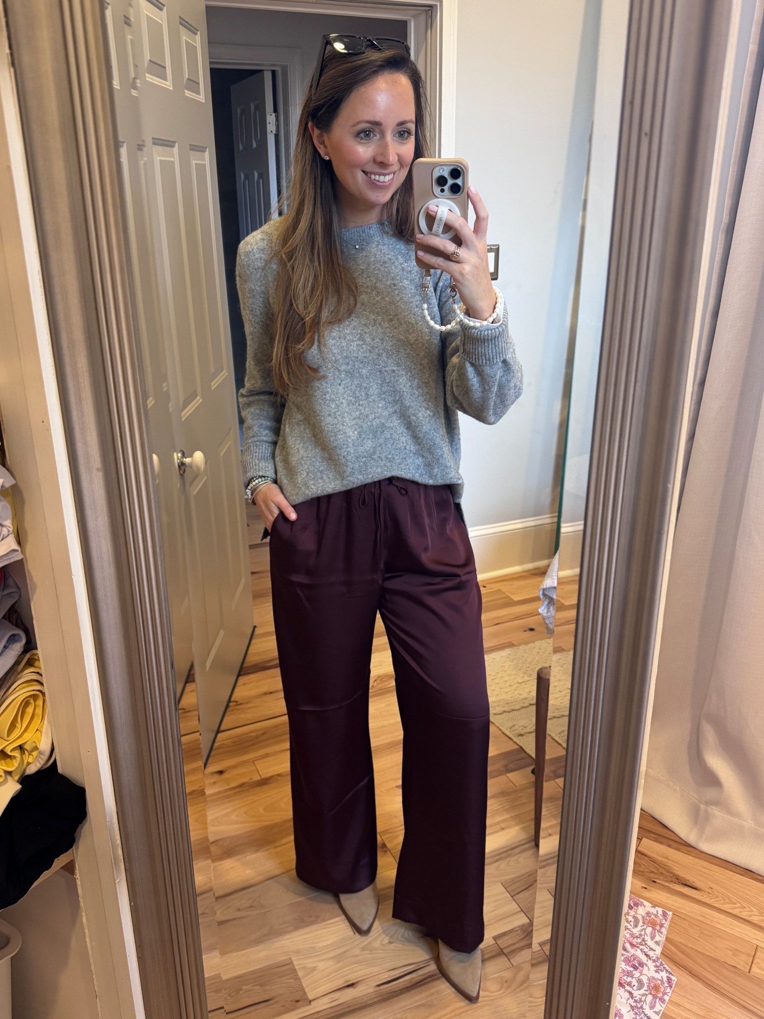 Wearing S regular in pants (I’m 5’-6”) & XL in sweater for oversized fit

#LTKStyleTip #LTKWorkwear #LTKootd