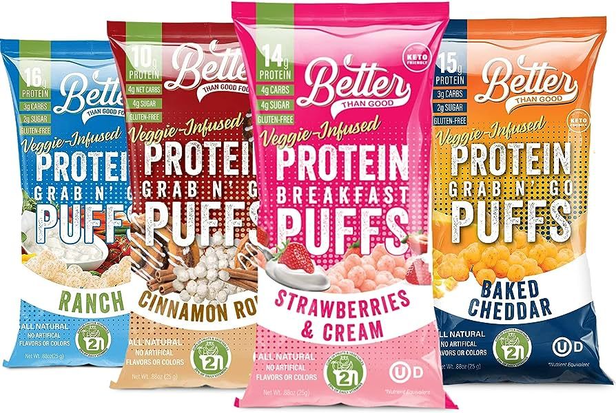 BETTER THAN GOOD Keto Protein Puffs | 16g Protein, 2 Servings of Fruits & Veggies | Paleo, Low Su... | Amazon (US)