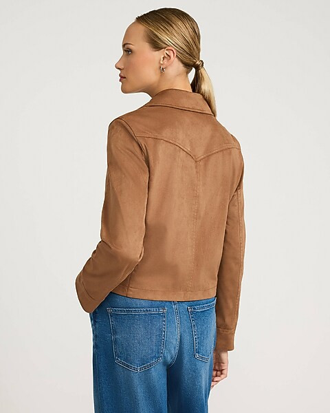 Faux Suede Patch Pocket Jacket | Express