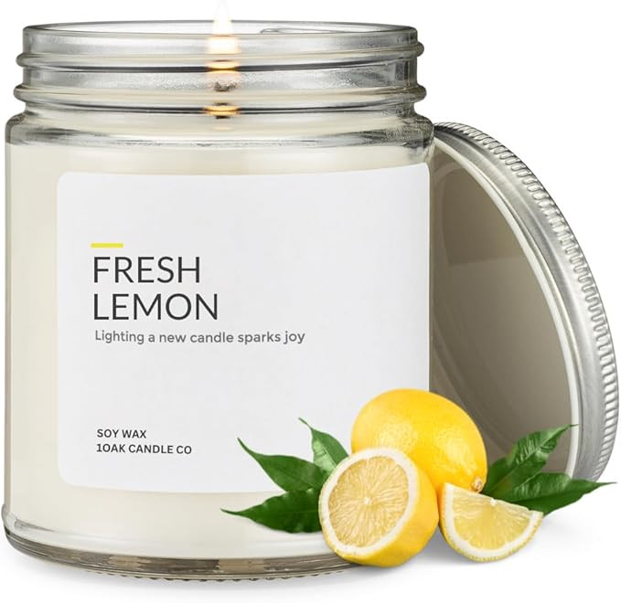 1OAK Lemon Candle - Citrus Candles for Home, Kitchen, & Summer - Fruity Candles Scented - Long Bu... | Amazon (US)