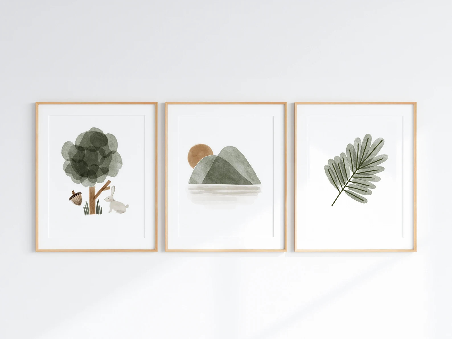 NURSERY PRINTS Green,set of 3 Boho Prints, Boho Nursery, Olive Green Boho Prints, Gallery Wall Pr... | Etsy (US)