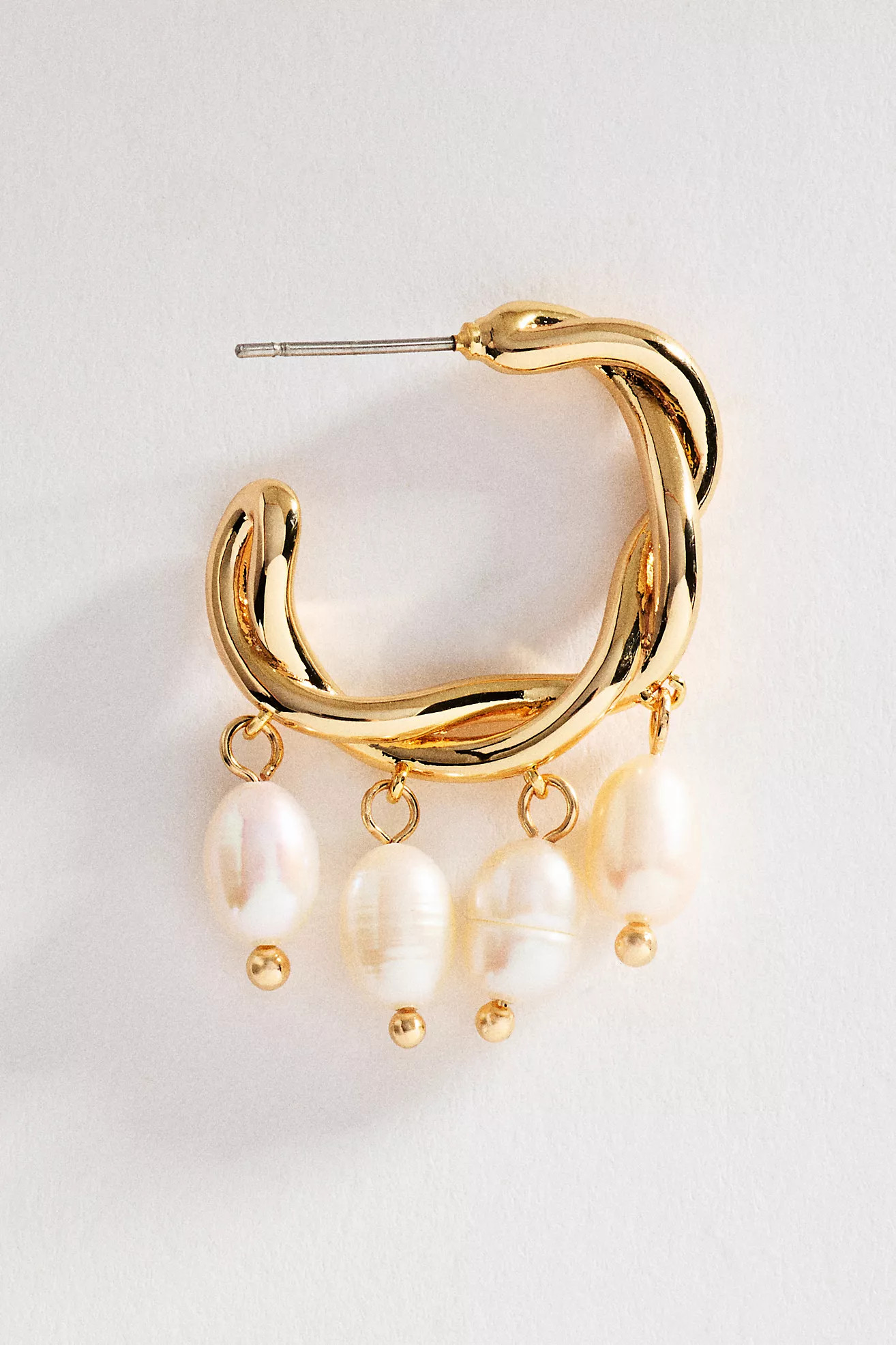 By Anthropologie Pearl Twisted Hoop Earrings | Anthropologie (US)