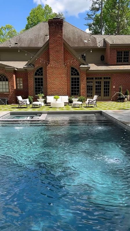 Our backyard pool from day… to night 🫶🏻

Outdoor sofa, coffee table, loveseat, pool innertube float

#LTKSeasonal #LTKParties #LTKHome