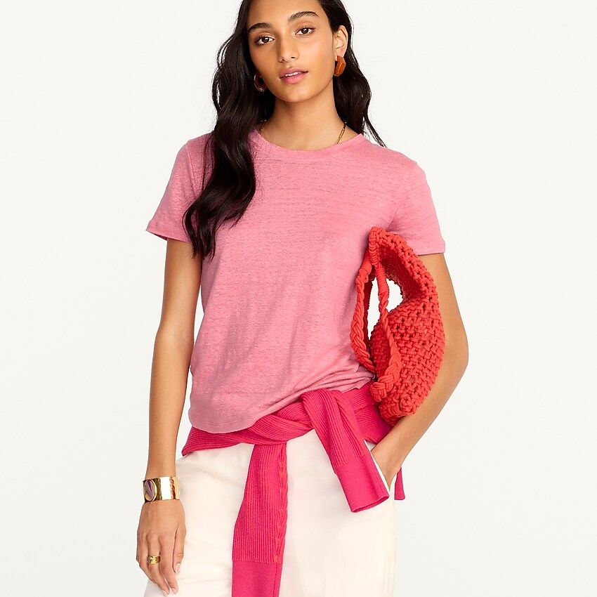 Relaxed linen crewneck T-shirt | J.Crew US