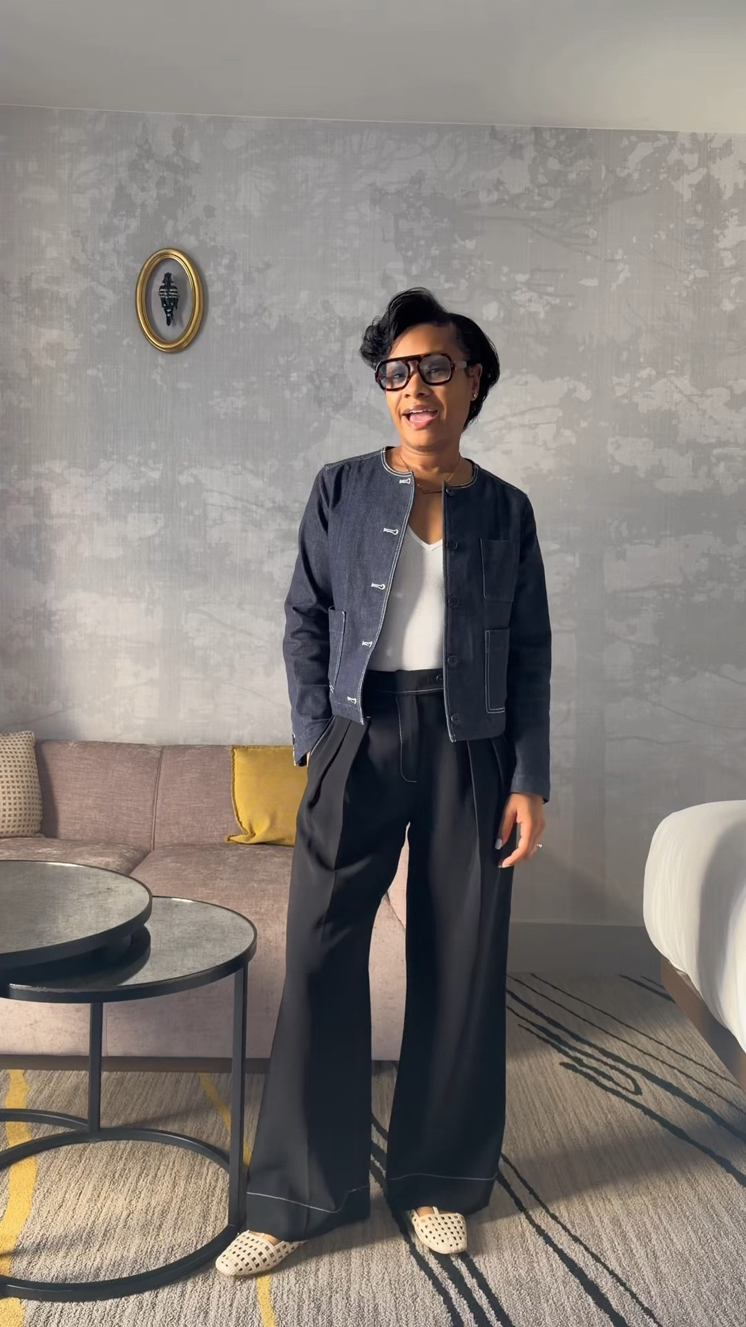 The stitching detail on these pieces makes me happy! The denim jacket is colorless and the trousers are wide leg with 2 front pleats on each side. I would size down in the pants! 

#LTKootd #LTKdayinmylife #LTKgrwm