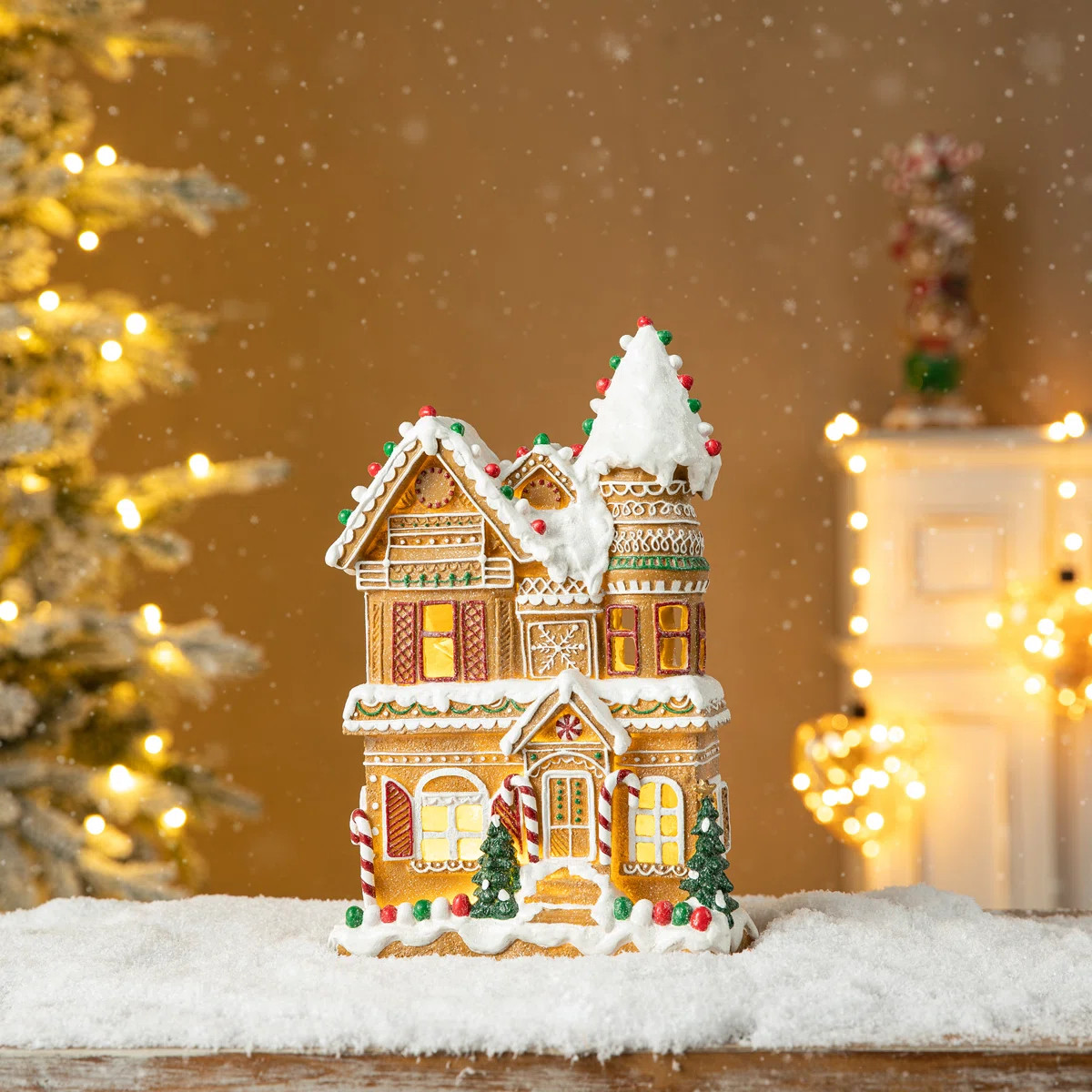 12"H Resin Lighted Christmas Village Table Decor | Wayfair North America