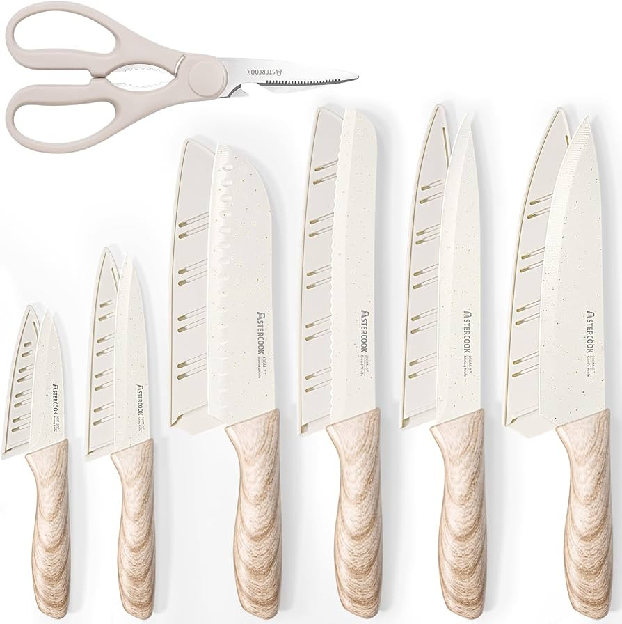Astercook Knife Set, 13 Pieces Kitchen Knives Set with Ceramic Coating, Stainless Steel Chef Knif... | Amazon (US)