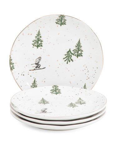 4pk Ski Lodge Side Plates | TJ Maxx