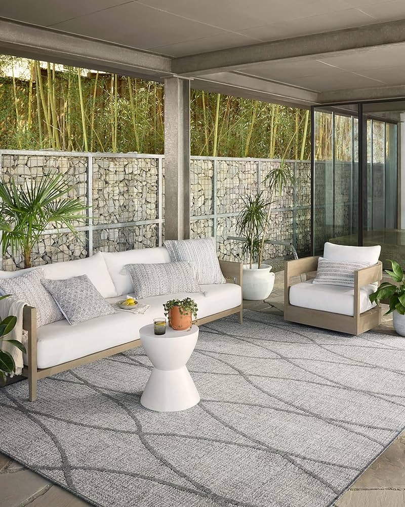 Loloi II Rainier Collection RAI-07 Dove/Grey, Indoor/Outdoor 7'-10" x 10'-10" Area Rug | Amazon (US)