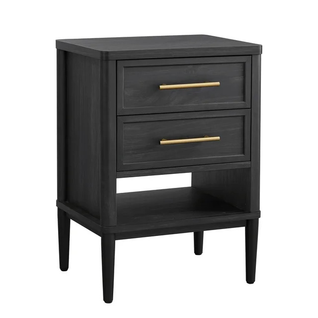 Better Homes & Gardens Oaklee 2 Drawer Nightstand for bedroom ,Charcoal Finish - Walmart.com | Walmart (US)