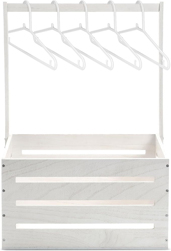Suzile Wooden Baby Shower Crate Closet, Wood Hamper New Baby Gift Basket with Handle Gender Revea... | Amazon (US)