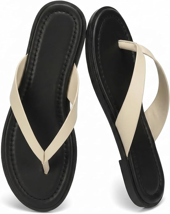 Flip Flops for Women Comfortable Slip on Open Toe Thong Sandals Casual Summer Dress Flats Sandal ... | Amazon (US)