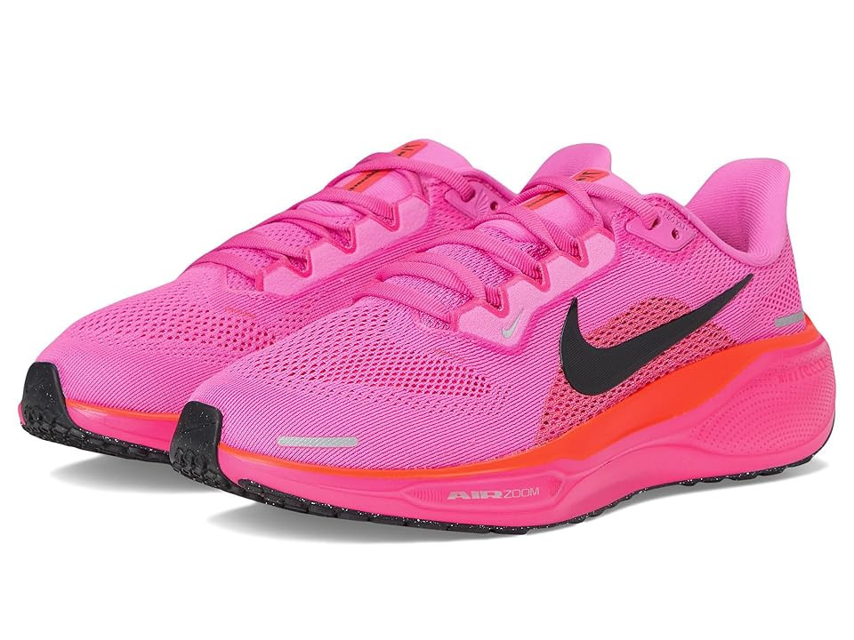 Nike Pegasus 41 Women's Shoes Playful Pink/Off Noir/Hyper Pink/Bright Crimson/Metallic Silver : 8.5 B - Medium, Synthetic | Zappos