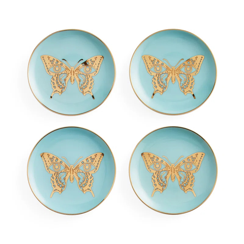 Mariposa Ceramic Round 4 Piece Coaster Set (Set of 4) | Wayfair North America