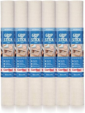Con-Tact Brand Grip-N-Stick Durable Self-Adhesive Non-Slip Shelf and Drawer Liner, 18" x 4', Whit... | Amazon (US)